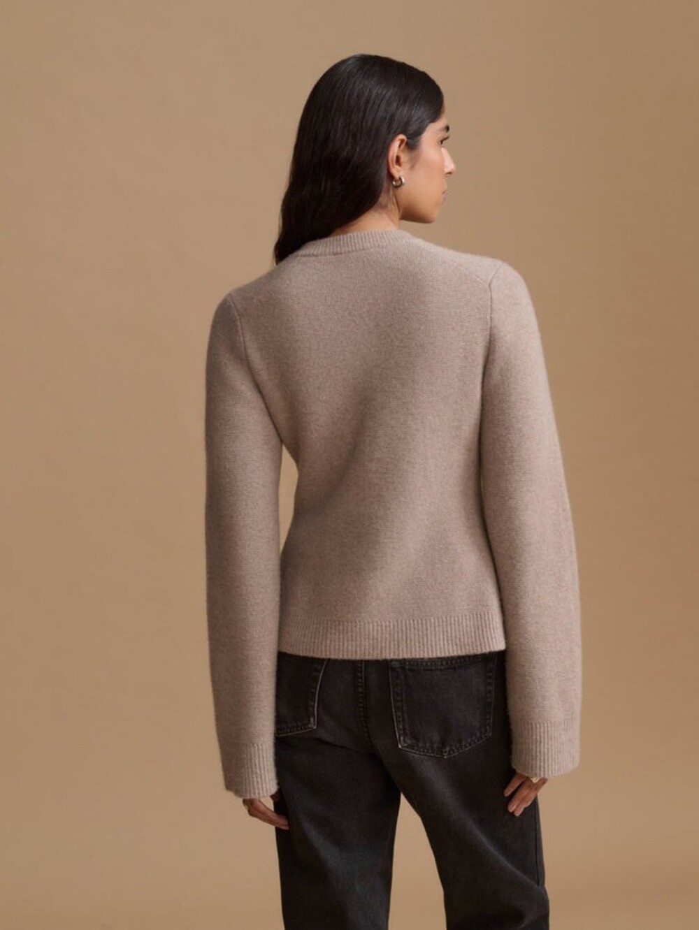 Jenni Kayne Cooper Cardigan, Wool & Cashmere - Taupe, Size M - Picture 3 of 13